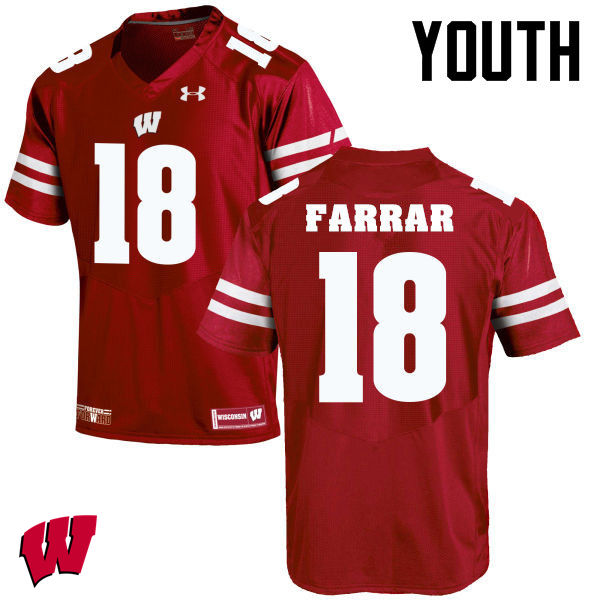 Youth Winsconsin Badgers #18 Arrington Farrar College Football Jerseys-Red